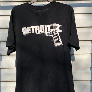 Black Detroit City Gun Tee Shirt